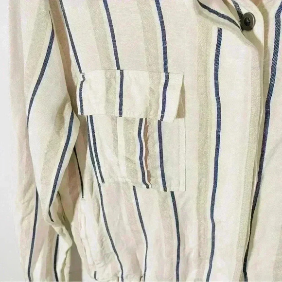 NEW Rails Rowen Linen Jacket Coco Stripe - Picture 7 of 10